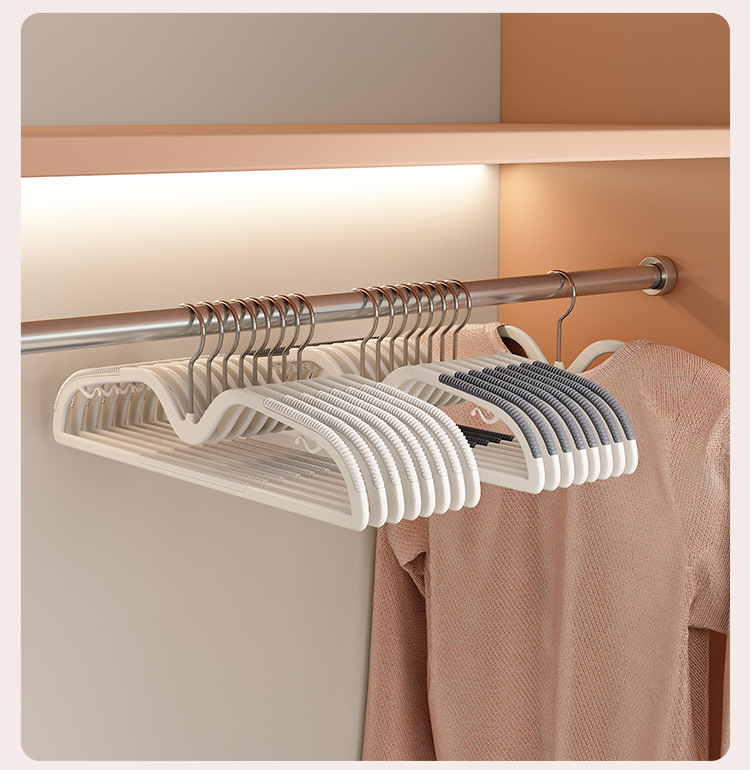 Anti-slip and traceless clothes hanger, home wardrobe with a shortened neck, short anti-shoulder corner, and a rotatable clothes drying rack. Modern style pic 15