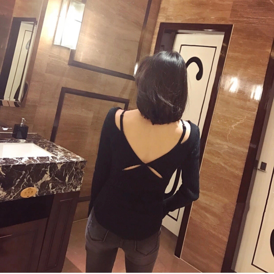 Spring and Autumn New style Pei Xiu Nu Zhi Halter pink sweater Fake two V-neck pure style base knitted sweater 2107 pic 23