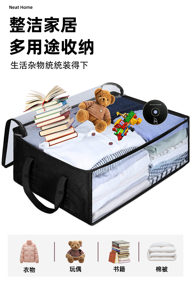 亚马逊新款帽子收纳手提袋大容量双排折叠收纳包无纺布收纳包详情5