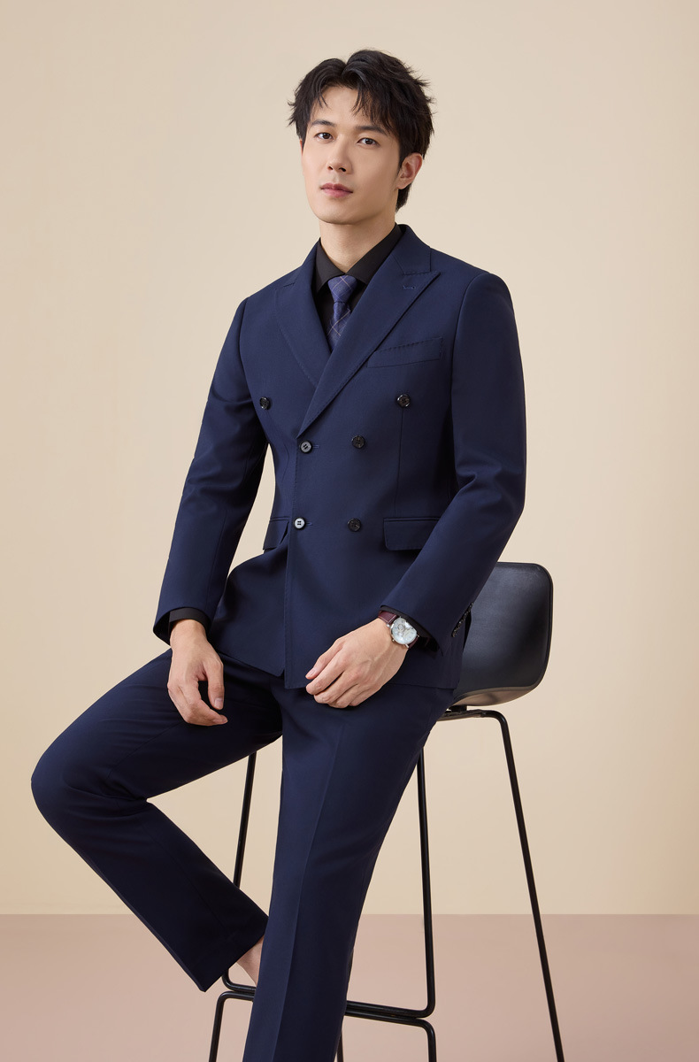 New double-breasted suit set for men autumn and winter pic 16