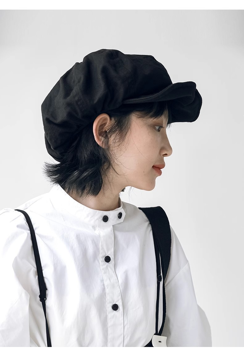 2024新款设计师自留款大版显脸小日系文艺帽子女复古画家贝雷帽详情31