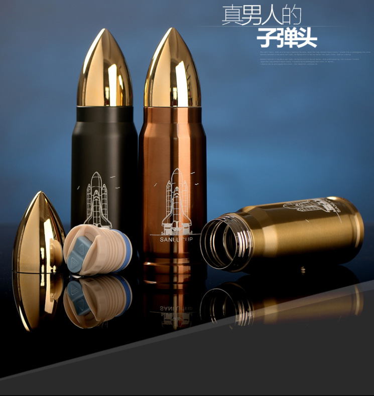 外贸子弹头不锈钢保温杯炮弹真空水杯商务礼品杯子水壶批发刻logo详情29