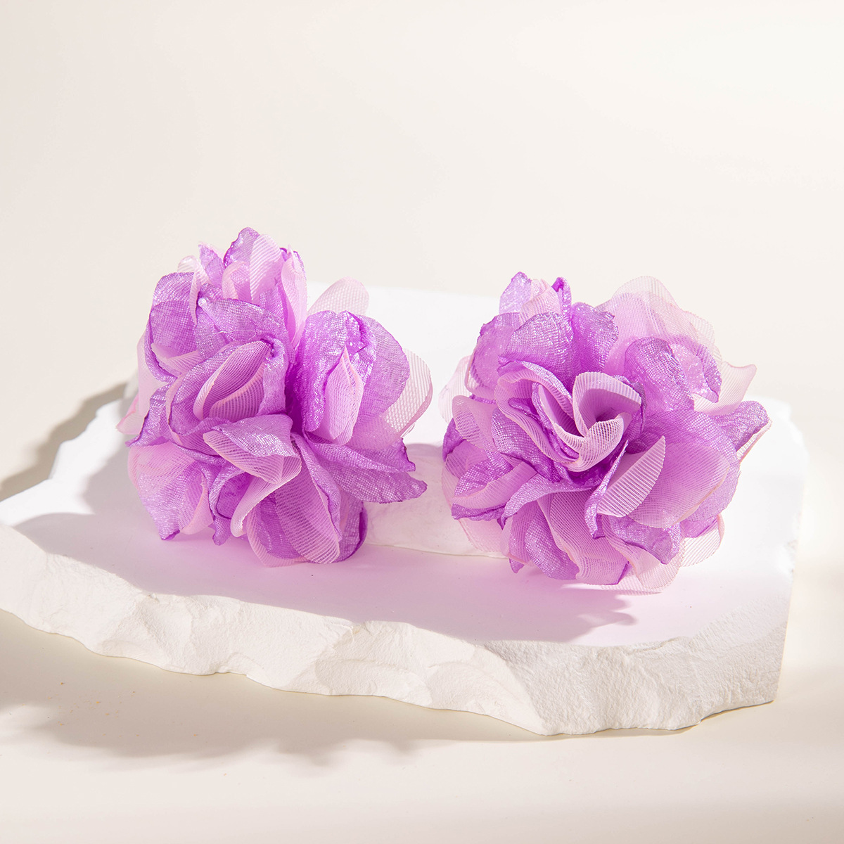 欧美跨境个性饰品紫色椭圆松石耳坠小众设计感玫瑰花朵耳环耳饰女详情24