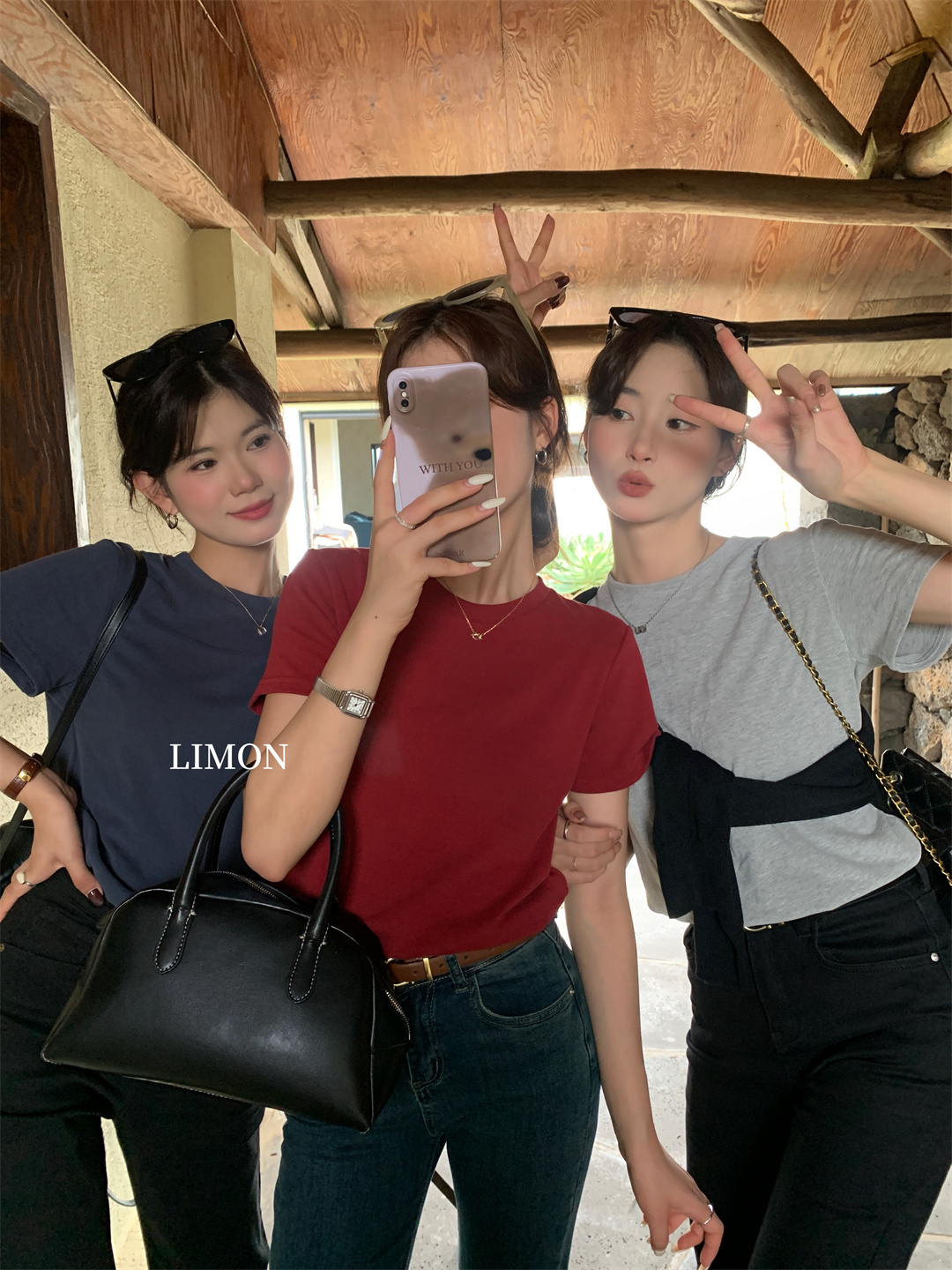 THE LEMON柠檬绿茶正肩磨毛短袖t恤女2024秋季新款百搭上衣打底衫详情6