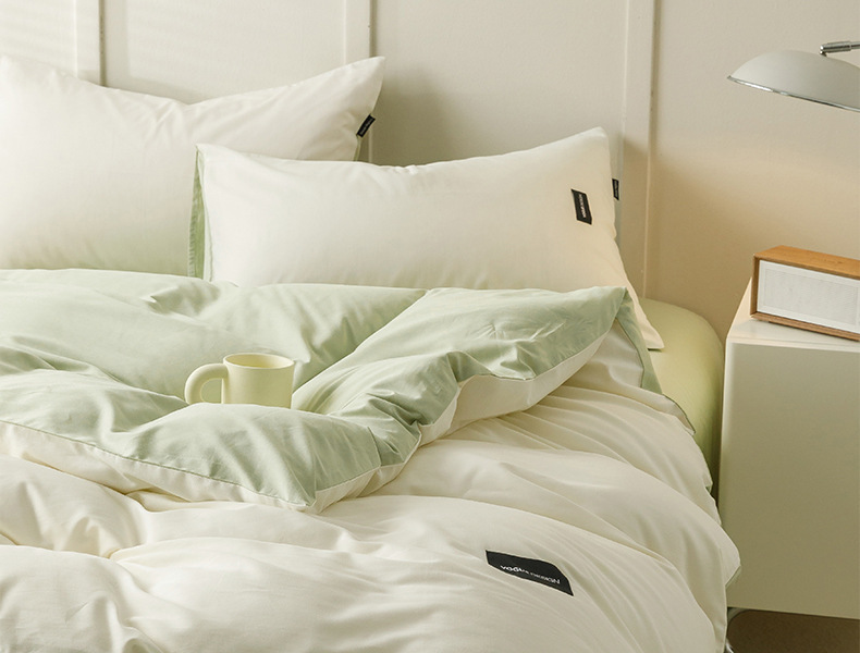 全棉100纯棉四件套轻奢简约长绒棉床单被套无印风学生宿舍三件套4详情13