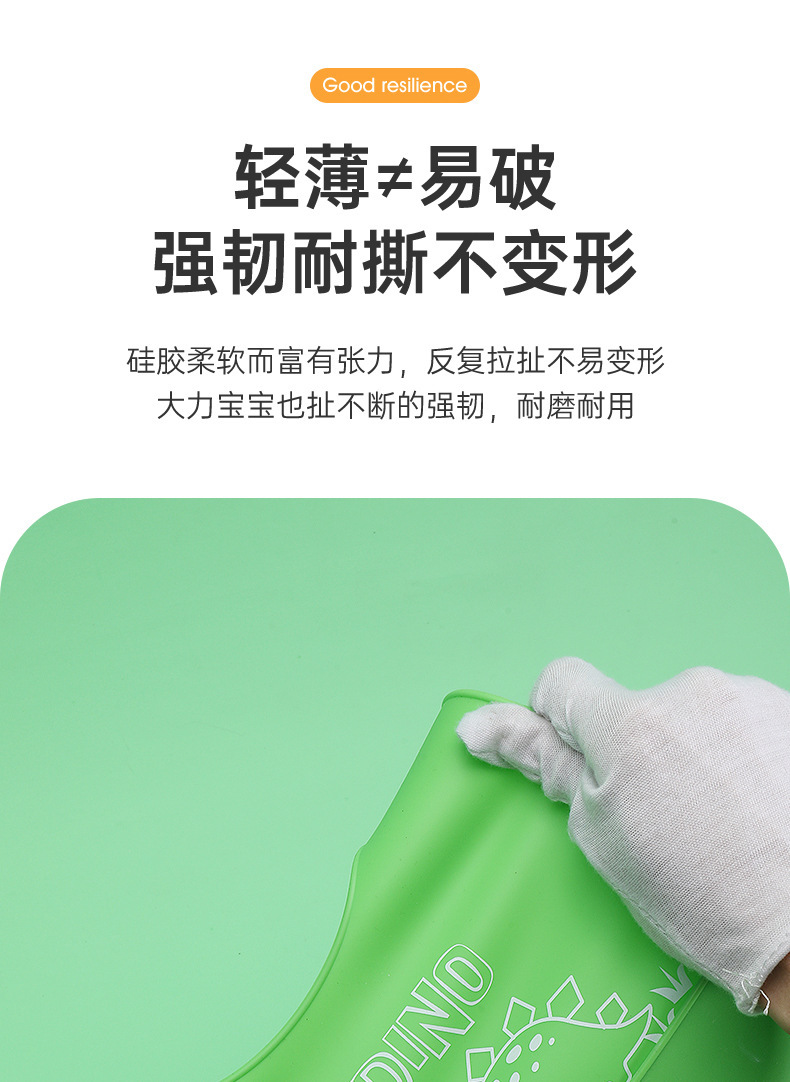 婴童 新款婴儿硅胶围兜 卡通口水兜 宝宝饭兜防水围兜免洗批发详情6