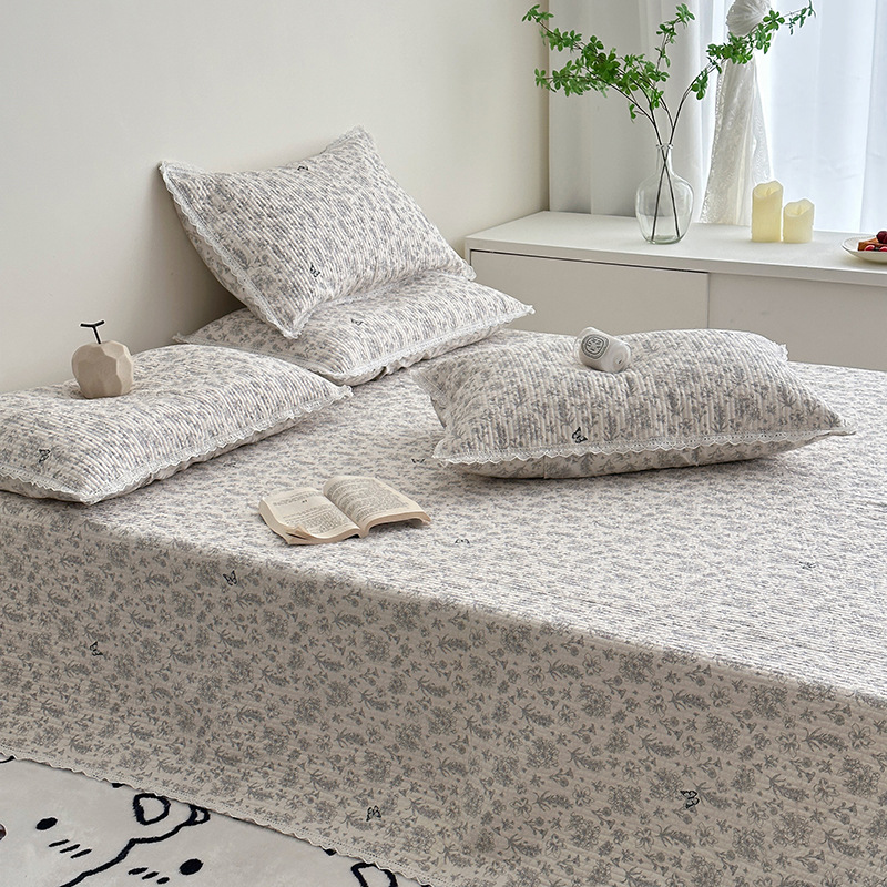 Lisa series, a three-piece set of all-cotton high-temperature sand-washed cotton bed cover, is skin-friendly, breathable and suitable for all seasons pic 28