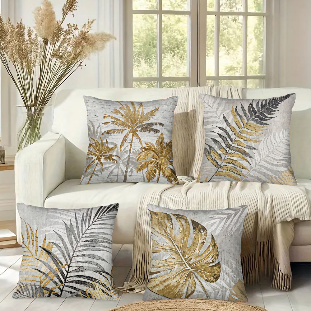 亚马逊热销夏季热带植物抱枕套亚麻装饰客厅沙发办公室靠垫套批发详情3