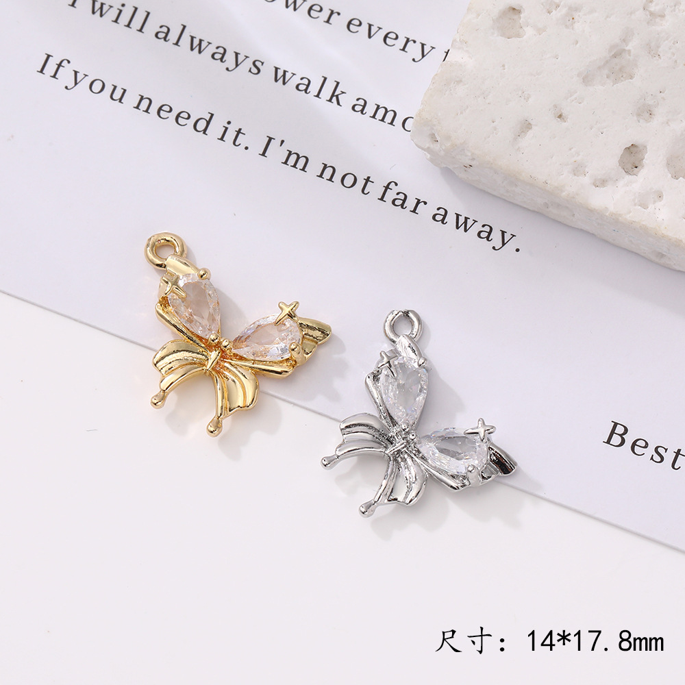 新款项链手链配饰吊坠DIY蝴蝶结玫瑰花锆石饰品镶钻手工饰品配件详情10