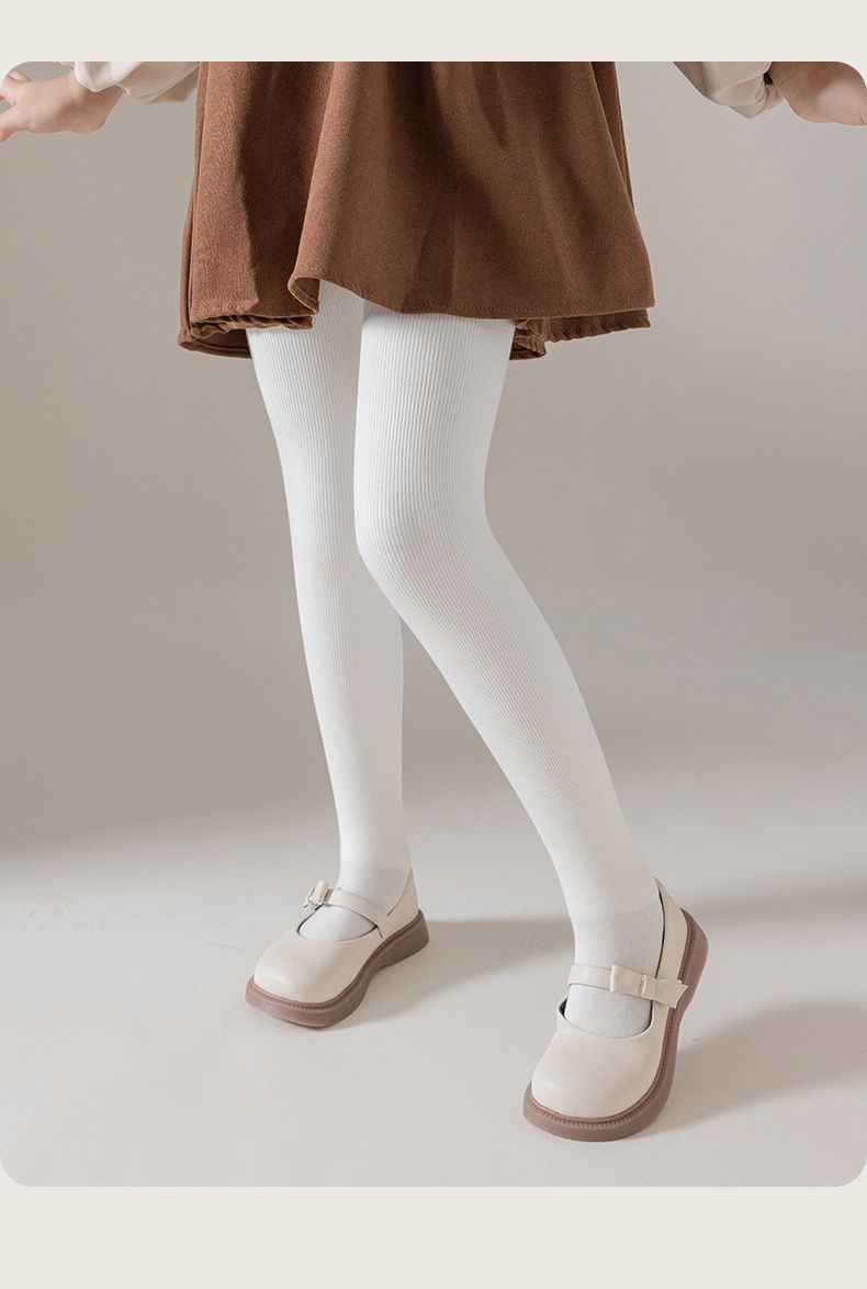 女童打底裤秋冬加绒加厚儿童保暖裤 竖条纹一体绒九分连裤袜批发详情26