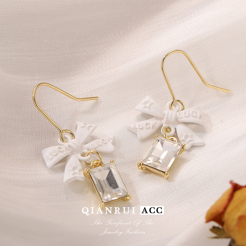 Korean sweet bow earrings, ins style, cute and girlish tassel earrings, French light luxury and high-end earrings pic 20