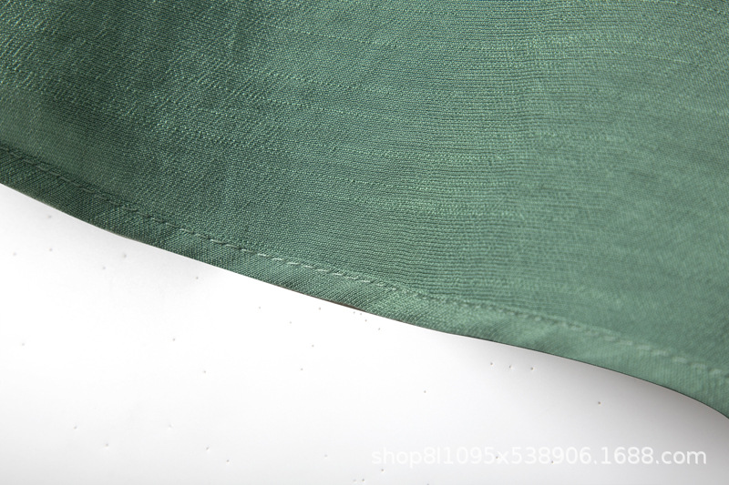 夏季透气套装女式两件套薄印花二件套妈妈装棉麻印花宽松舒适T恤详情14