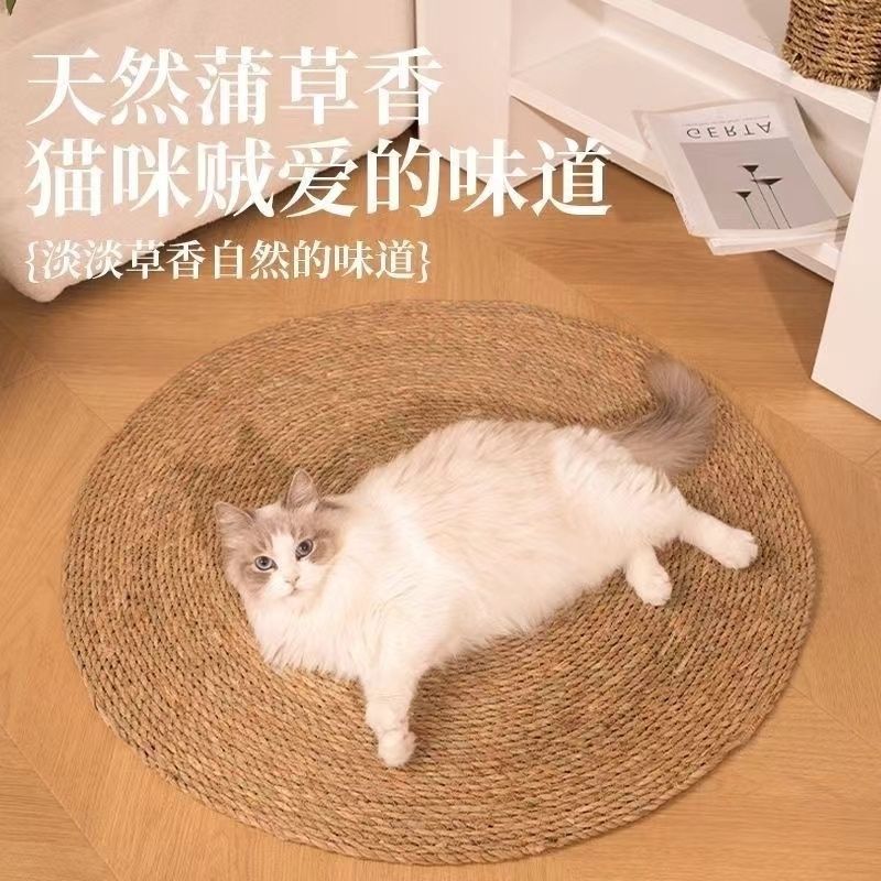 亚麻剑麻垫日式北欧猫抓板贴墙棉绳编地垫棉麻绳耐磨编织猫爪垫详情5