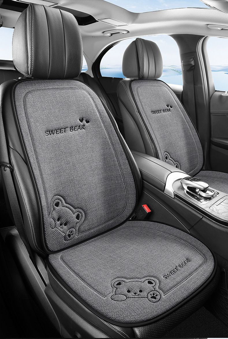 座椅垫座垫亚麻单片座椅套后排驾驶车坐垫四季通用卡通车内汽女士详情30
