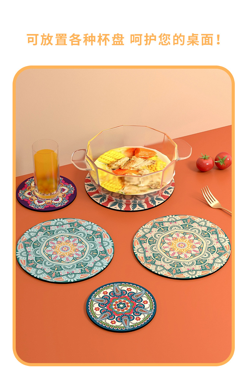 耐热茶垫杯垫隔热垫可爱餐桌垫防烫餐盘垫高颜值橡胶垫菜垫子详情5