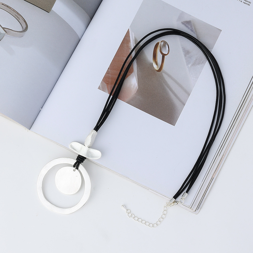 亚马逊新款跨境项链复古简约长款项链毛衣链批发女士百搭长款吊坠详情13