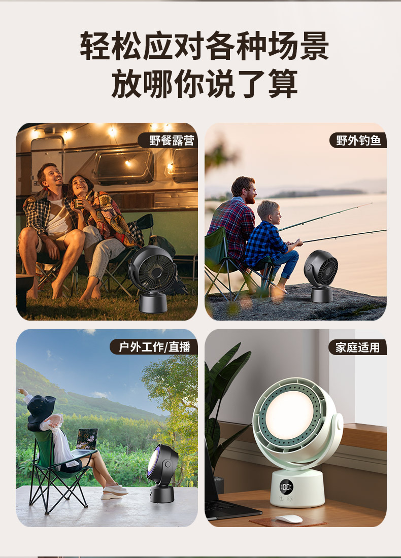 Silent usb small fan turbine powerful desktop hanging digital display electric fan, desktop stepless adjustment fan M141 pic 7