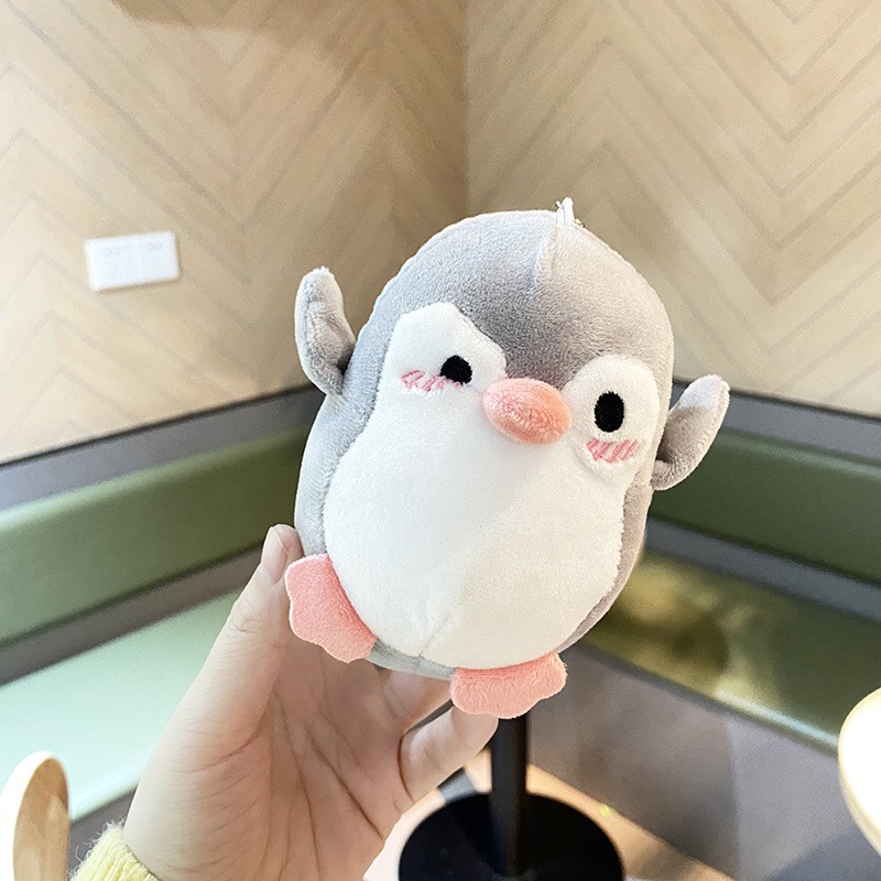 可爱卡通毛绒公仔害羞企鹅钥匙扣挂件包包挂饰情侣书包玩偶配件详情5