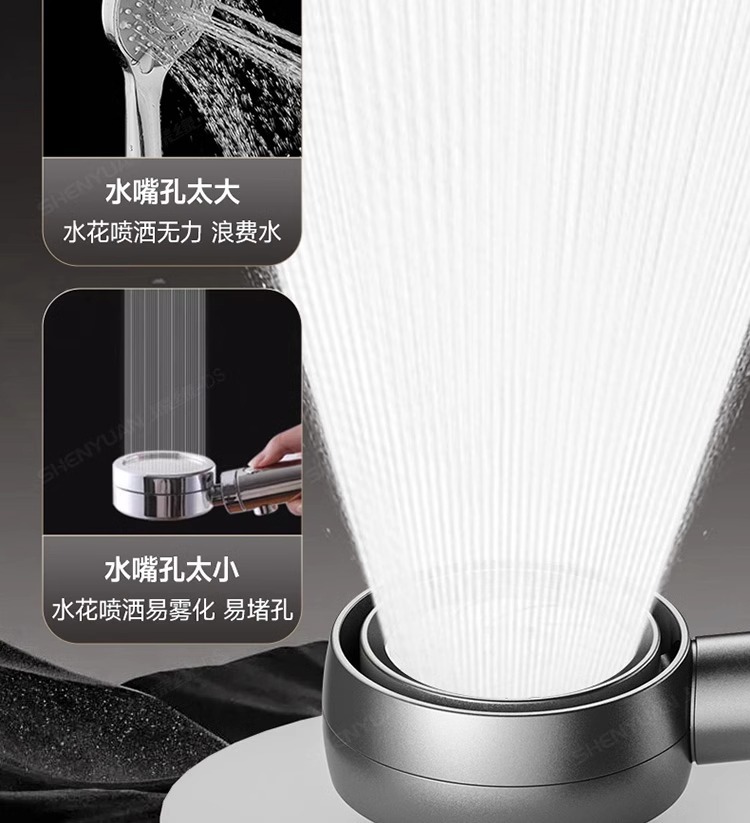 涡轮增压花洒喷头超强淋雨花晒头浴头超级加压浴室沐浴莲蓬头套装详情9