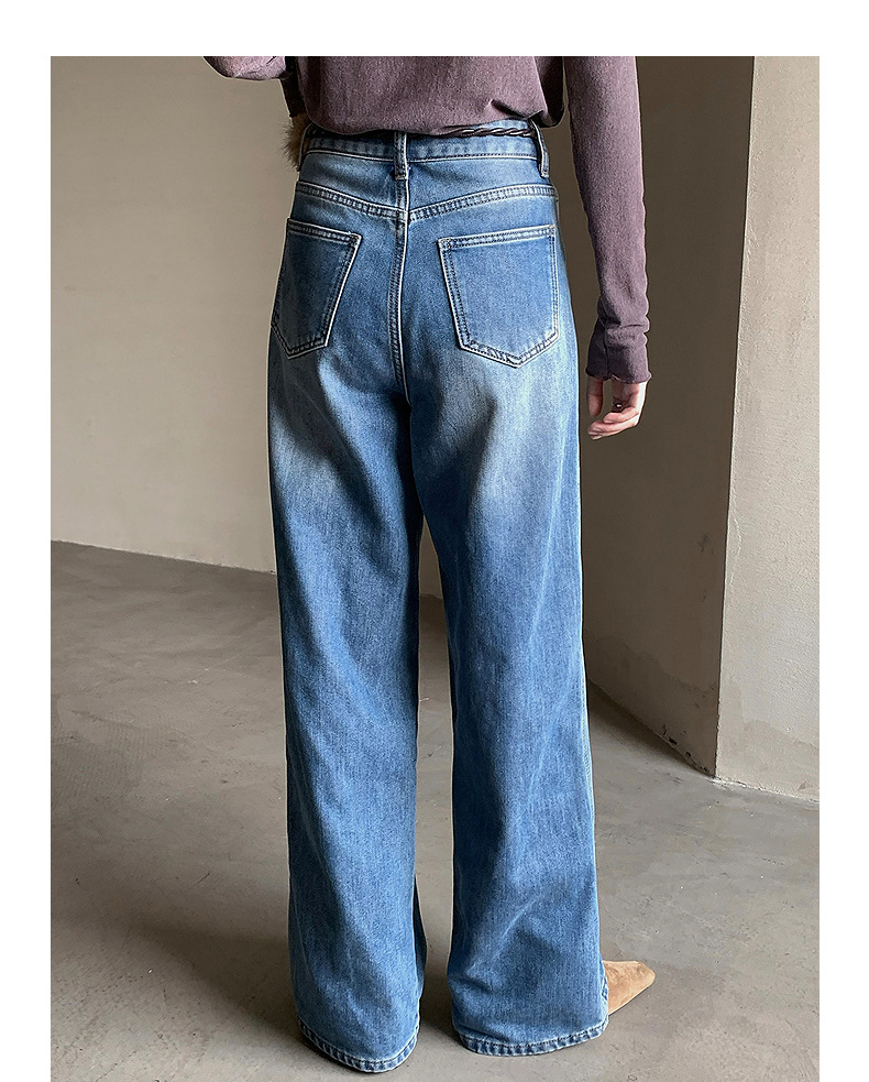 【 Denim Simple】 Ge Ming Korean Commuter straight-leg jeans for Women 2025 Autumn New Style Long Pants N732C pic 32
