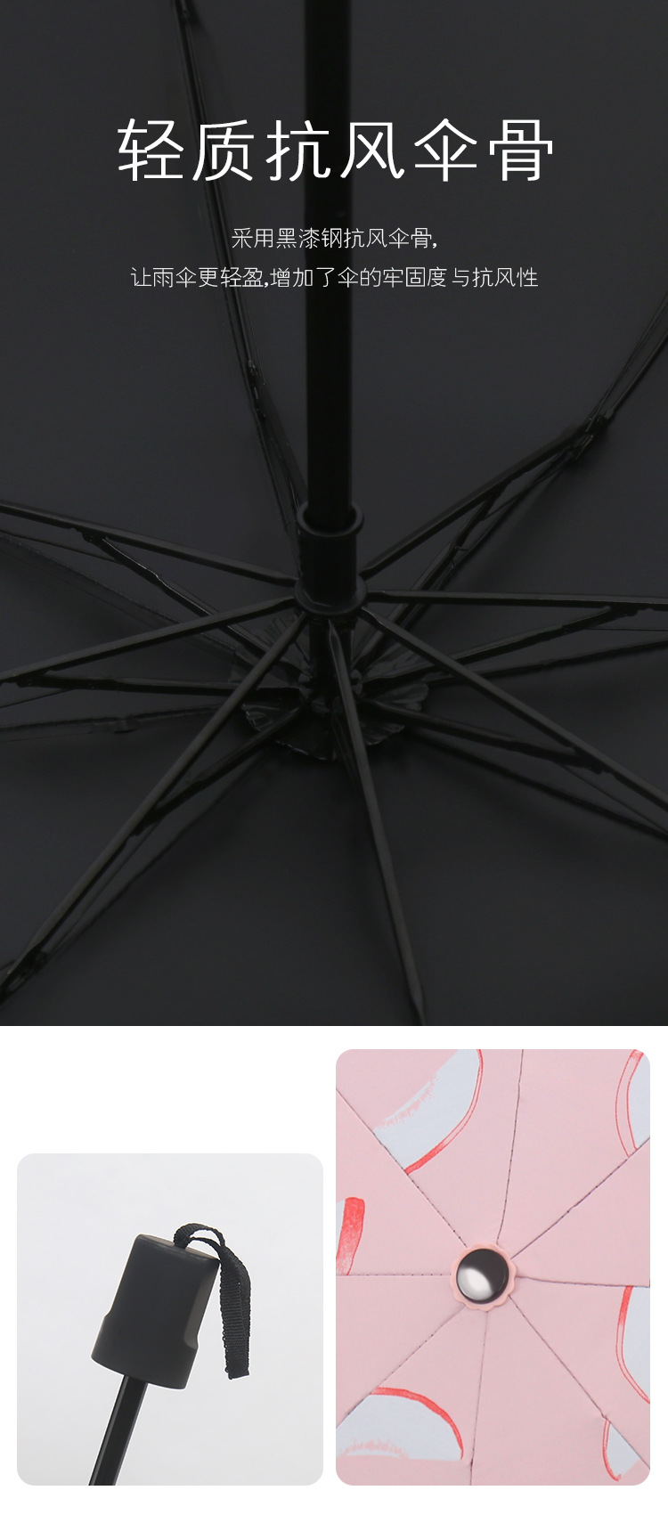 夏季新品水果伞三折折叠防晒防紫外线遮阳伞晴雨两用太阳伞广告伞详情8
