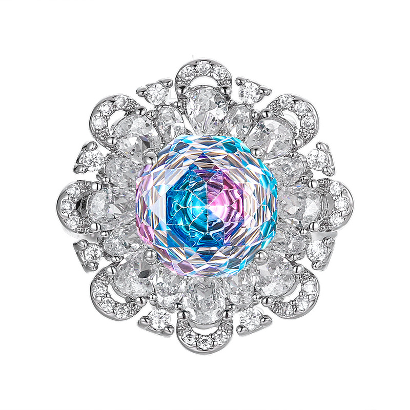 2025新款庄生生珠宝铜底镀金仿真千禧渐变色花朵套装主石12-10mm详情9