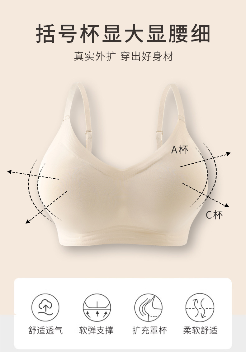幸运家漫画胸外扩无痕小胸显大聚拢上托舒适透气防过敏文胸内衣女详情2