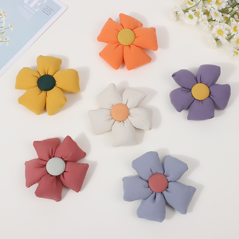 布艺彩色花朵辅料五瓣花个性潮袜子包包配饰头饰配件详情4