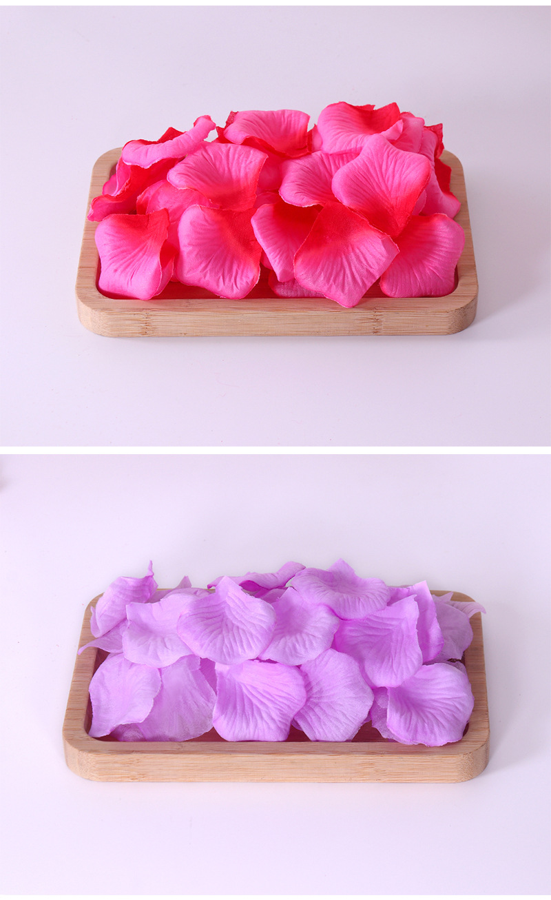 1000片玫瑰花瓣仿真手抛婚庆场景布置求婚表白工艺品礼品仿真花瓣详情12