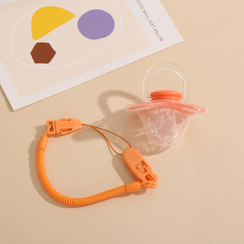 Infant and toddler anti-slip chain pacifier, super soft and sleeping type, simulating breast milk, realistic weaning wonder, baby comfort pacifier pic 8