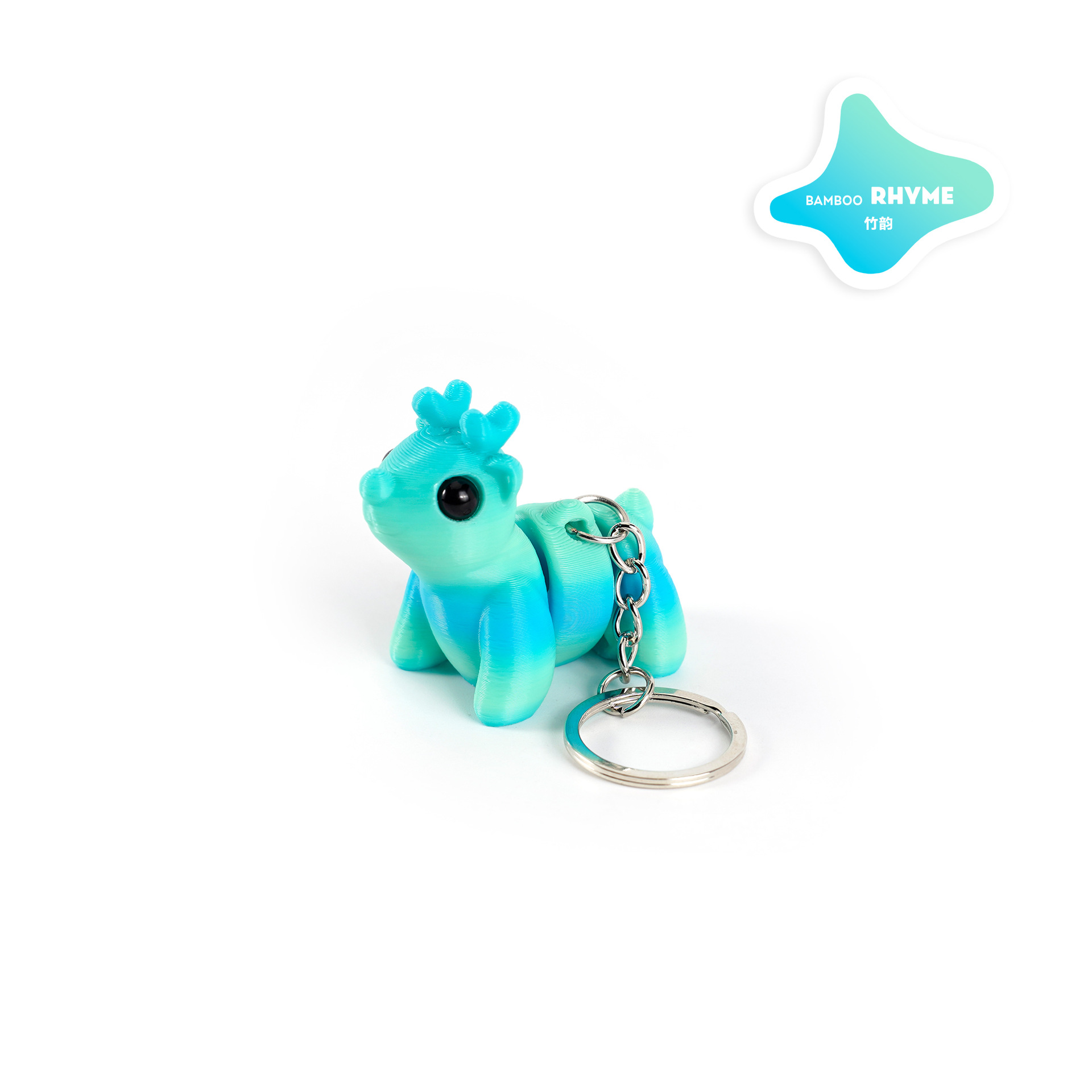 3D printed keychain pendant, reindeer Christmas cute multi-color movable one-piece joint cross-border bestseller pic 7