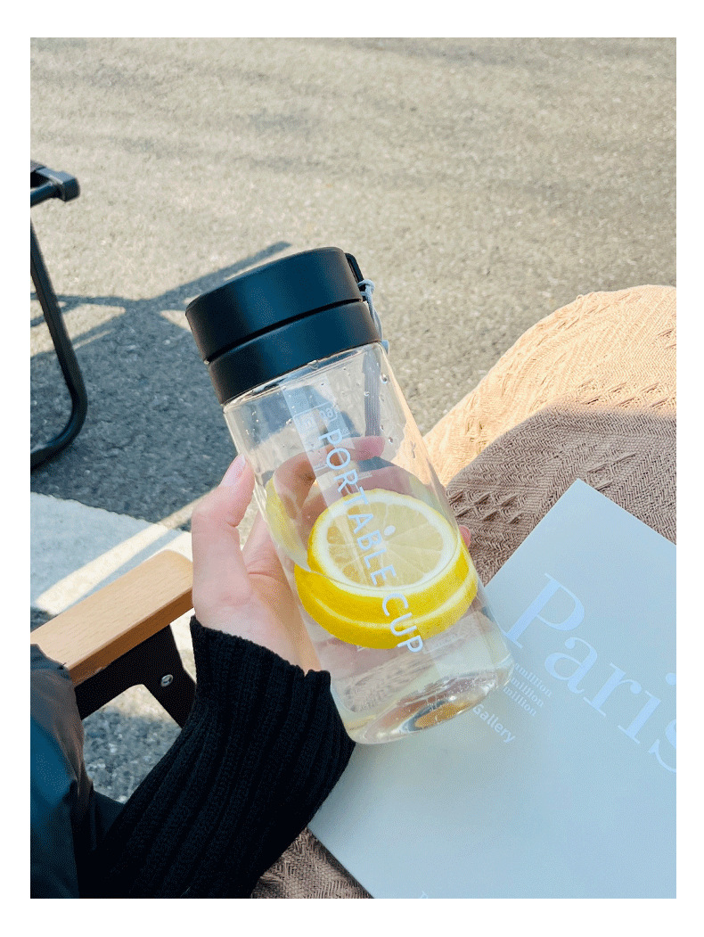 Plastic cups, large capacity water cups for male and female student couples, durable, simple and sporty Korean-style portable cups, high appearance level pic 11
