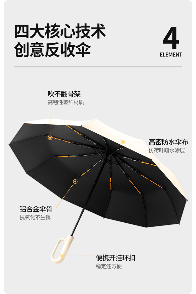 全自动环扣雨伞大号防晒防紫外线晴雨两用女高级感折叠便捷太阳伞详情3