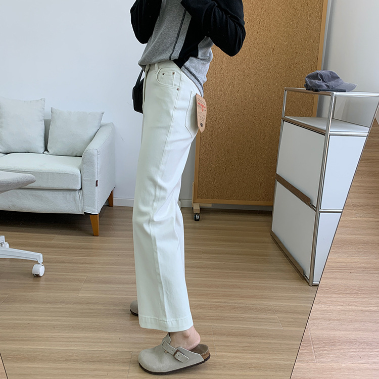 Slimming pants! Early spring light blue four-sided stretch straight-leg jeans for women 2025, high-waisted and petite 9-inch pants pic 30