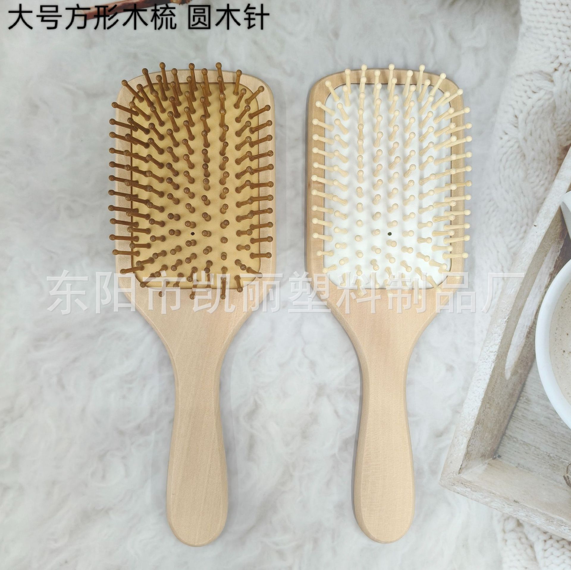 批发高质量头皮按摩气垫梳美发木梳气囊梳防静电长发护理木头梳子详情2