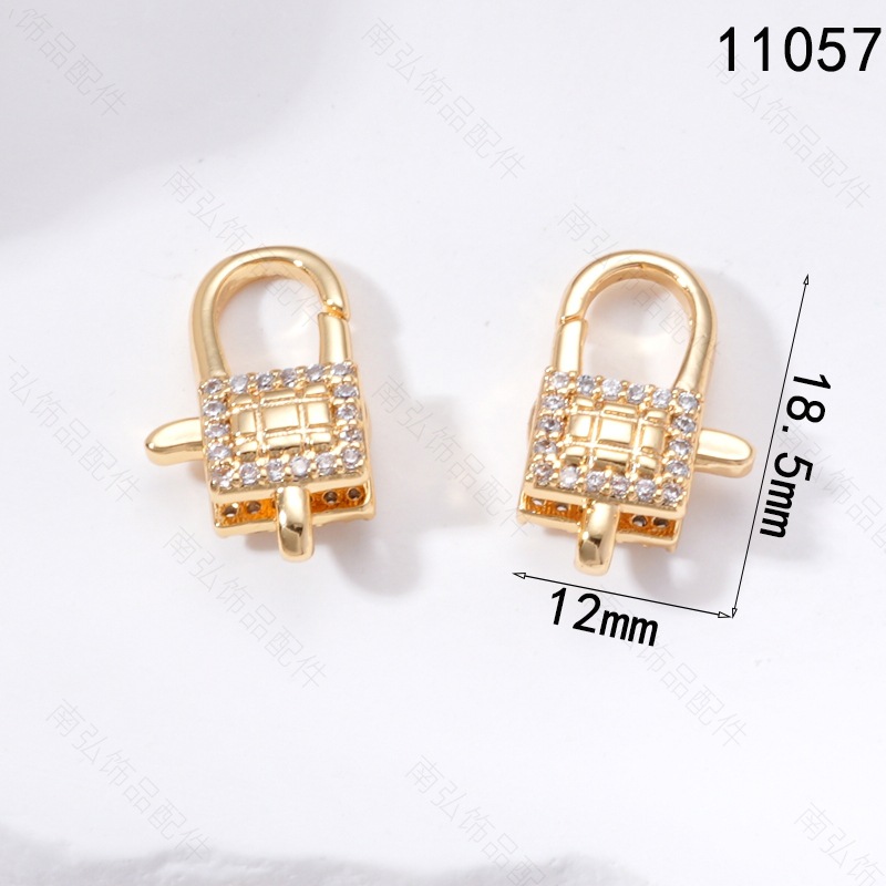 Pearl necklace clasp rose shell blade pin clasp connection end clasp sweater chain diy jewelry accessory pearl necklace clasp head full inlay zircon heavy industry lobster clasp spring clasp handmade end clasp sweater chain pic 11