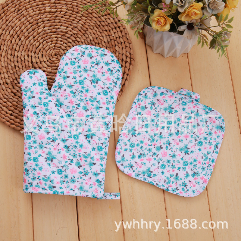 【 Chi Jia 】 Microwave Oven Glove Pad Two-piece Set Thickened and enlarged heat-resistant oven baking gloves pic 4
