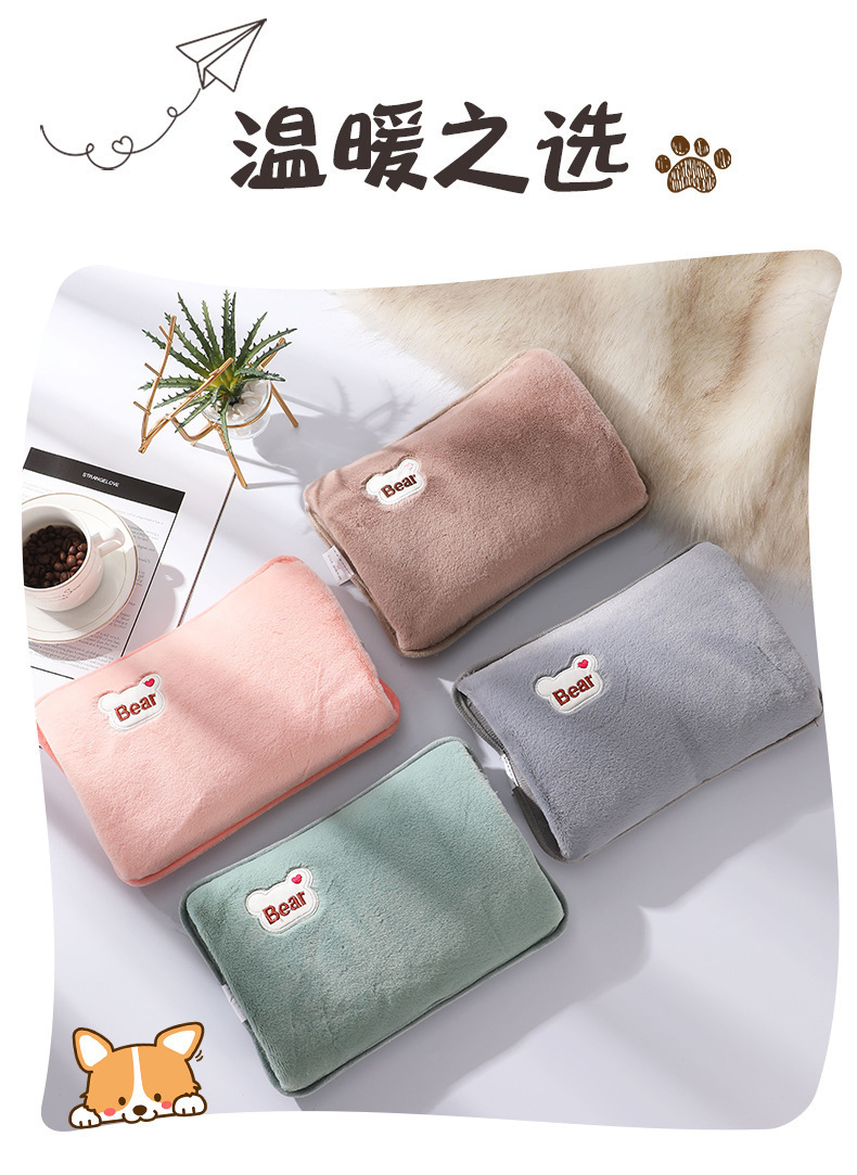 龙猫热水袋充电防爆暖水袋暖手宝敷肚子毛绒插手注水电热水袋详情3