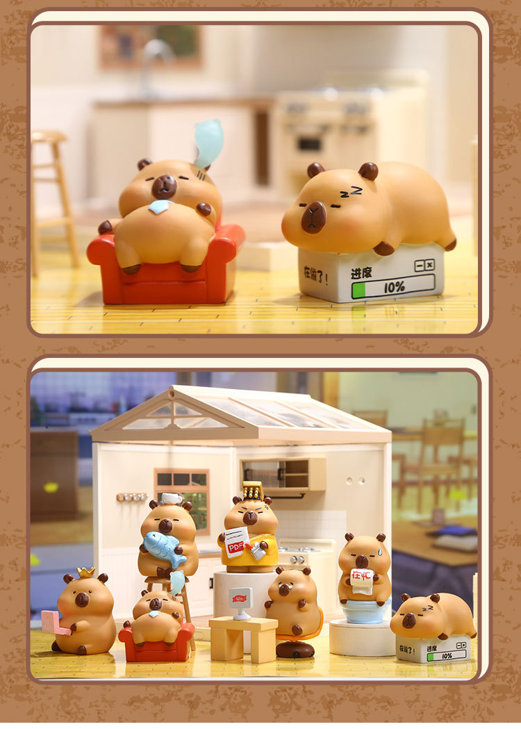 Capibara - I Love Going to Work Blind Box Cartoon Creative Desktop Display, Cute and adorable Resin Display Blind box pic 14