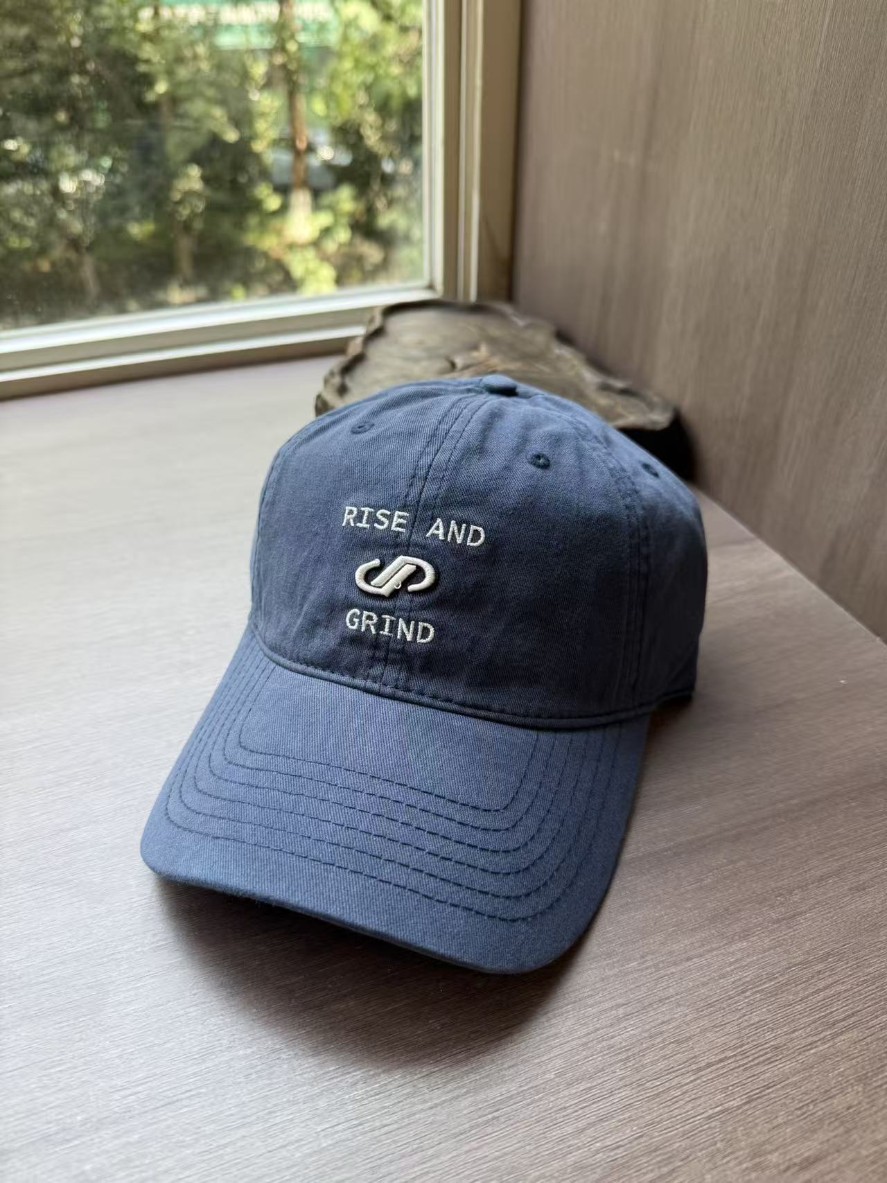 Korean version RISE AND GRIND embroidered baseball cap, versatile for men and women on the street, wide-brimmed sunshade and face-enhancing small baseball cap pic 7