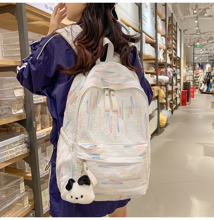 双肩包女生出游可爱少女简约大学生百搭轻便时尚春游中学上课书包详情21