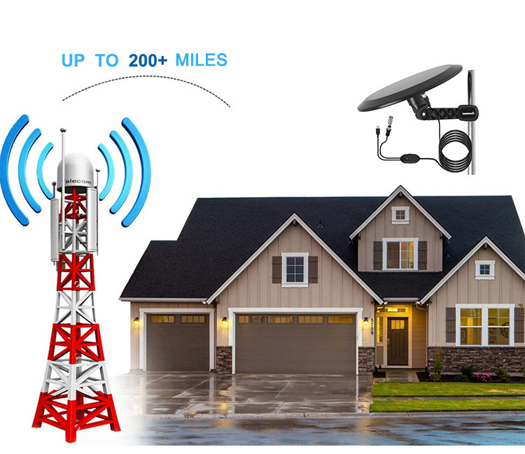 New indoor and outdoor digital TV antenna with signal amplifier, USB-powered DVB-ATSC high gain pic 6
