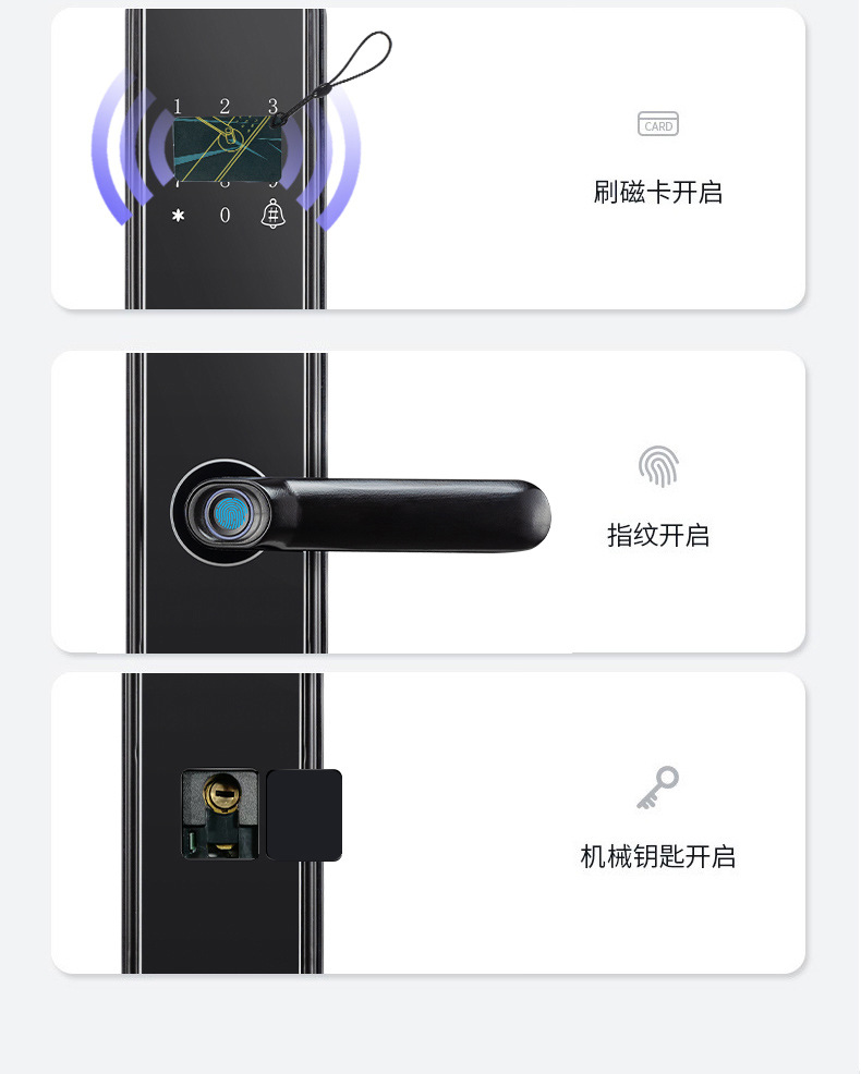 一握开智能锁厂家指纹锁家用铜门密码电子锁智能门锁工程指纹锁详情10