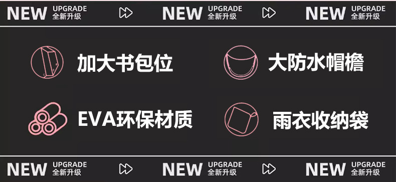儿童雨衣男童女童卡通时尚小学生带书包位雨披EVA加厚雨衣套雨具详情3