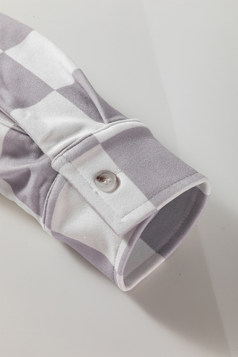 The independent website is selling a new autumn and winter collection of lapel jackets for women, featuring a casual European and American style printed single-breasted multi-button coat pic 15