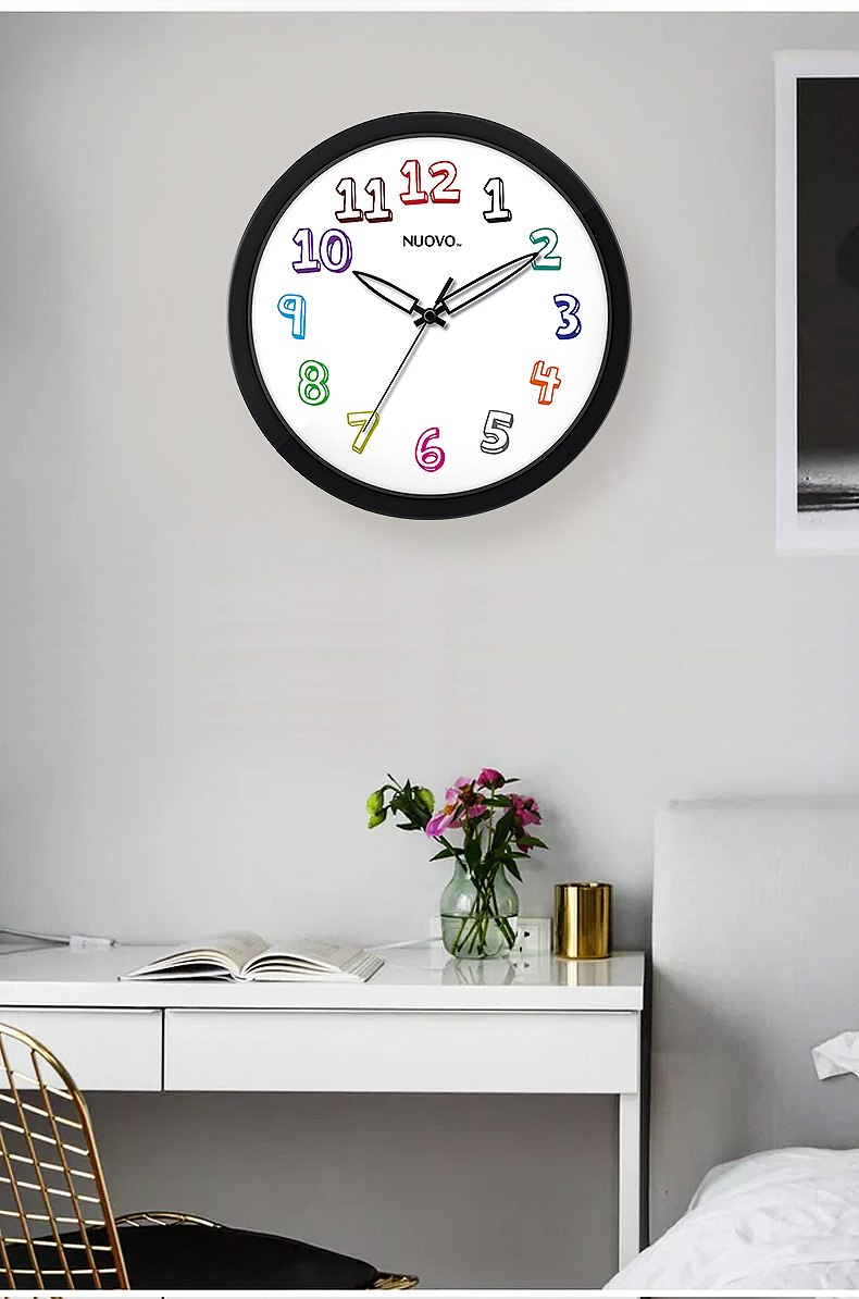 恒丽10寸客厅挂钟简约装饰挂墙钟表中国风创意静音时钟厂家批发详情20