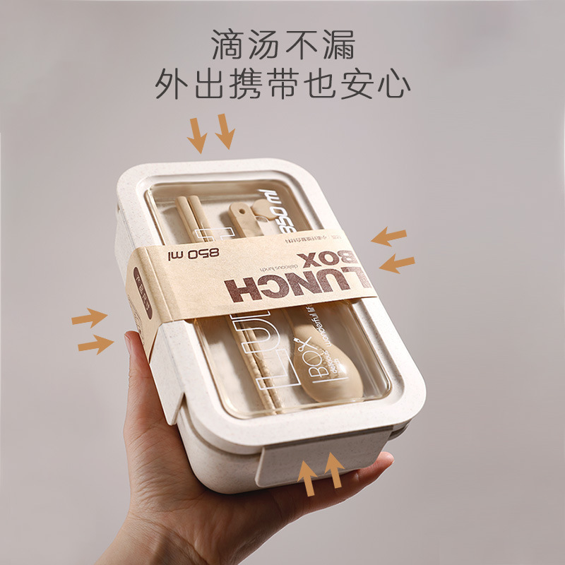 简约学生饭盒可进微波炉加热上班族便当盒女生轻食减脂分隔午餐盒详情6