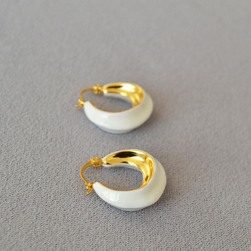 新春彩蛋清仓特价回馈欧美复古小众设计黄铜镀金个性气质耳钉耳饰详情6