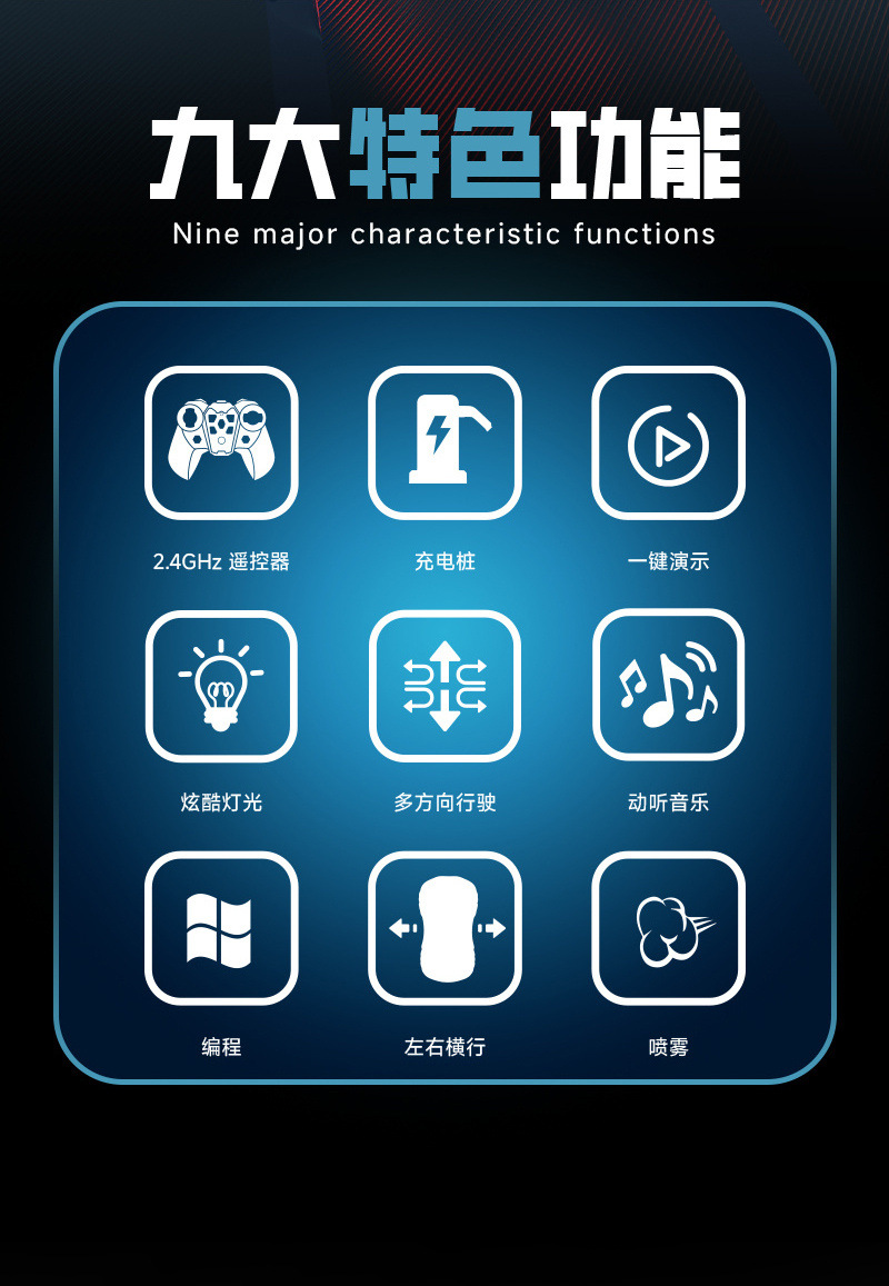 New energy concept rc drift remote control car, gesture-sensing electric flowing light concept stunt car, long-range charging pile pic 1