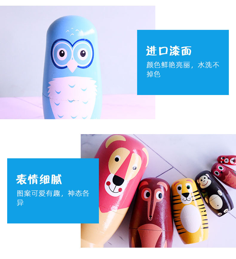 Russian Matryoshka five-layer long-necked cat Matryoshka holwood ground painted decorative items, painted wood handicrafts in stock pic 6